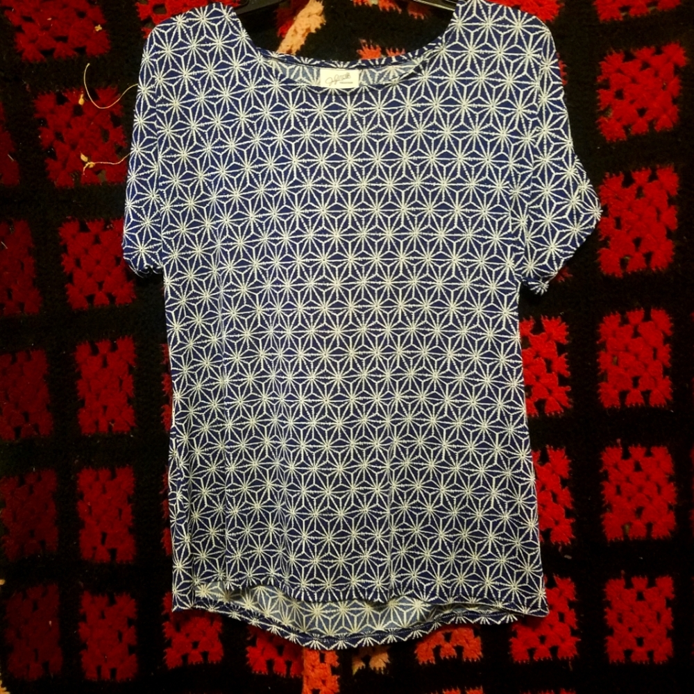 Jaclyn Smith Collection Large Blue Shirt
